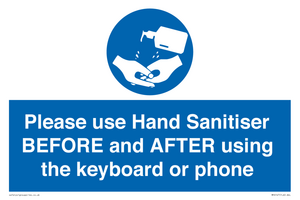 Please use Hand Sanitiser BEFORE and AFTER using the keyboard or phone